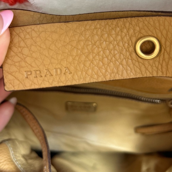 Prada yellow pebbled leather Bucket Bag - Picture 13 of 13